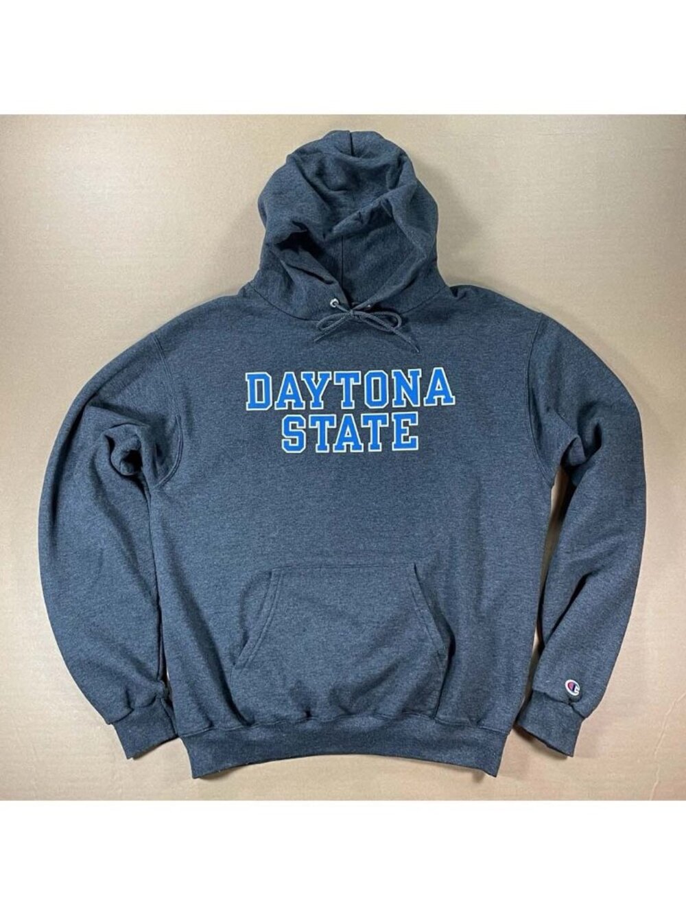 Daytona State College Champion Pullover Hoodie Gray Beach Preppy Men's Sz Medium